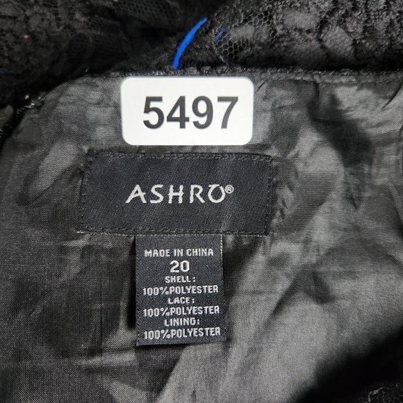 Ashro Skirt Womens 20 Black Blue Lace A Line Trumpet Classic Pleated Flare - Picture 10 of 13